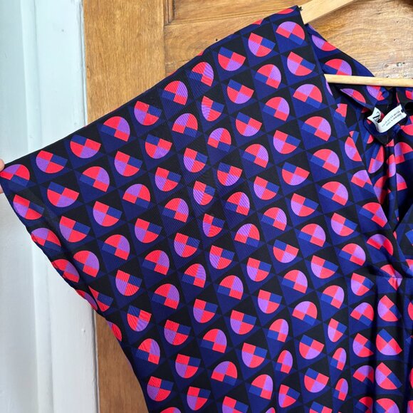 Zara Oversized Caftan Cocoon Midi Dress in Geometric Pattern - XS - Picture 5 of 7